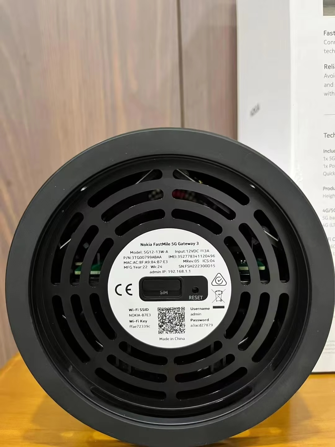 Nokia FastMile 5G Gateway 3.2 High Gain 11dBi Antennas WiFi 6 AX3600 with Sim Card Slot RJ-45 Gige LAN Ports Multi-band for Nokia FastMile 5G Home Gateway - Image 3