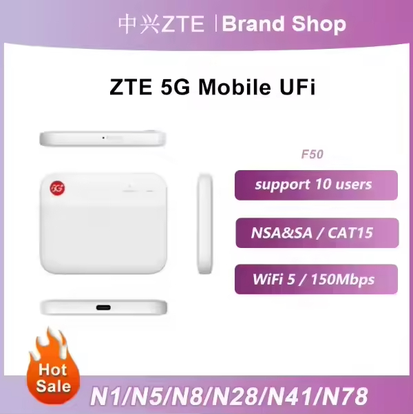 ZTE F50 5G Router Pocket 1.6Gbps SA/NSA 5G Mobile Hotspot / ZTE 5G Mobile Wi-Fi Router F50 WiFi Battery Free USB Plug & Play Pocket Hotspot - Image 6
