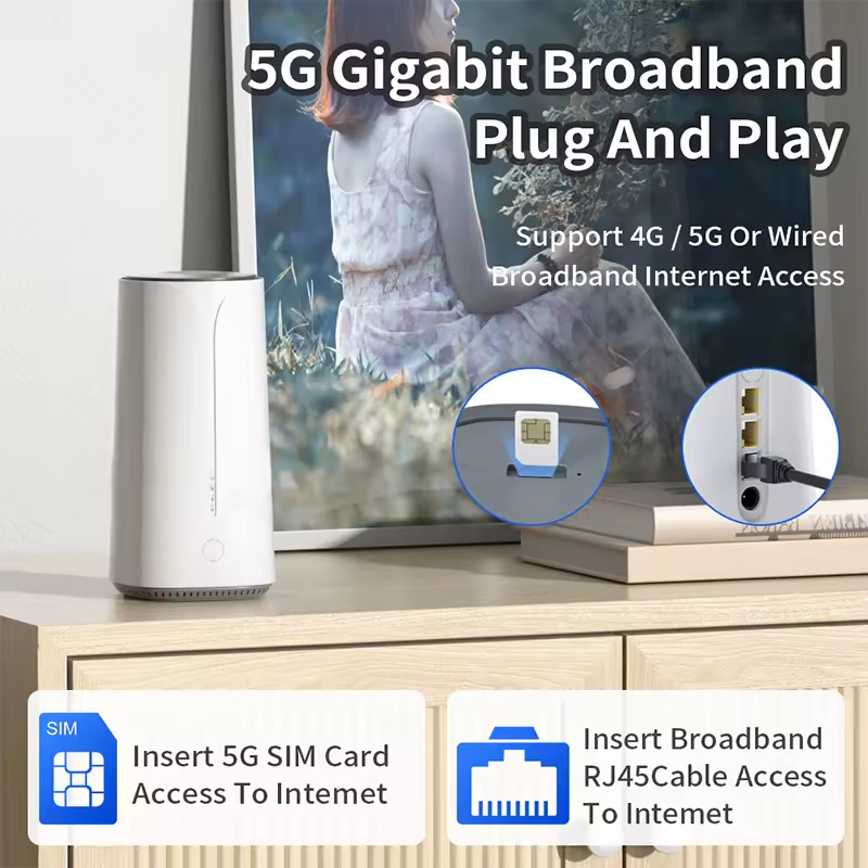 Factory OEM 5G SA NSA SIM Home Wireless Router Gigabit RJ45 Wifi6 Indoor CPE Plug and Play Dual Freq Mobile Wireless Broadband - Image 7