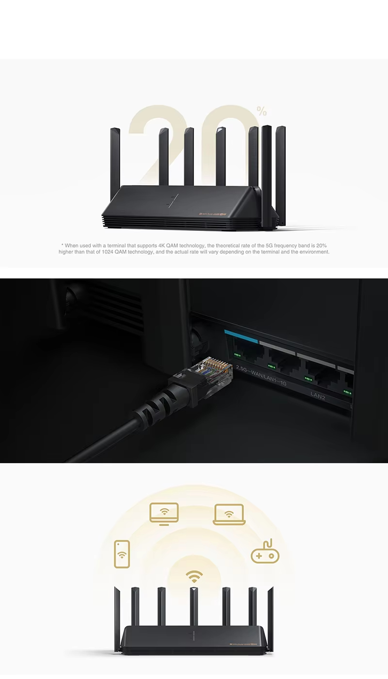 AX6000 Mesh WiFi System 8 Stream Dual Band Gigabit Ports Whole Home Coverage 6000Mbs Mesh Repeater External Signal Network Amplifier WI-FI 5g Wireless Router - Image 10